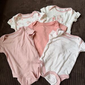 Pink and White Floral Kids Bodysuit Set